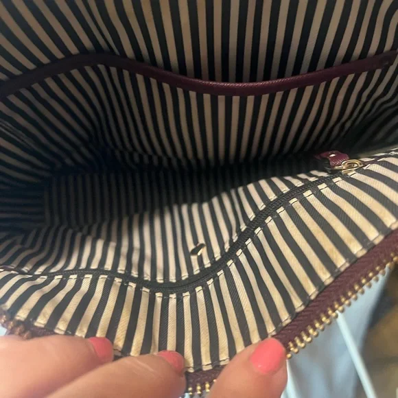 Kate Spade Maroon Cameron Street Lucie Perforated Tote Bag - Picture 9 of 11